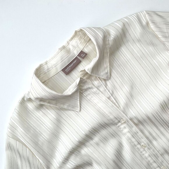Croft & Barrow Stretch XL Ladies Button Down Dress Top Blouse Stripe  Kohls  VG+ - Picture 11 of 11